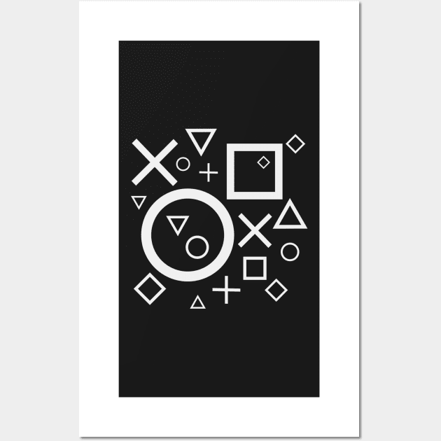 Primary Shapes (Black and White) Wall Art by iconymous